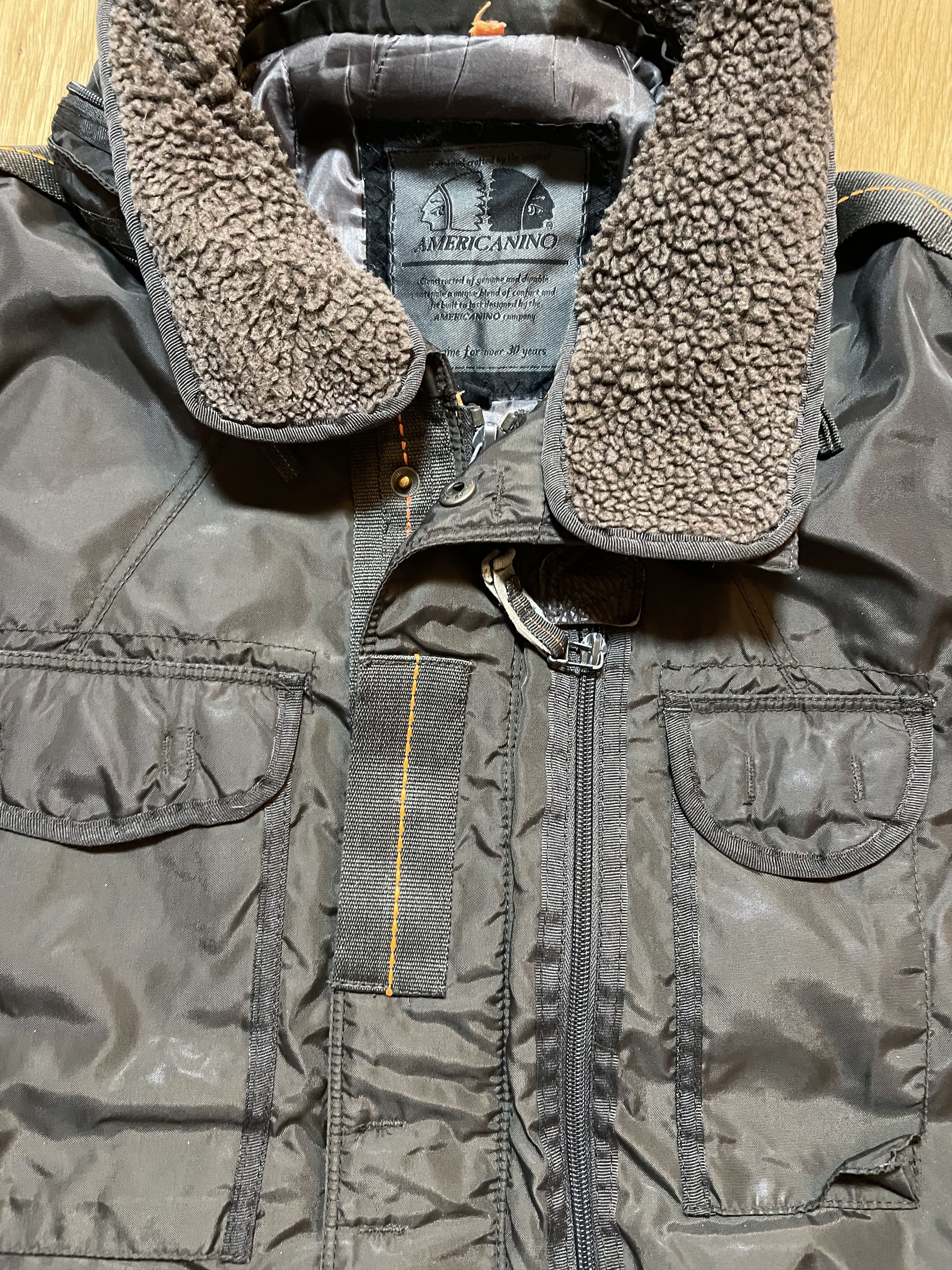 Vintage Americano Shearling Collar Utility Jacket Size US XL / EU 56 / 4 - 2 Thumbnail