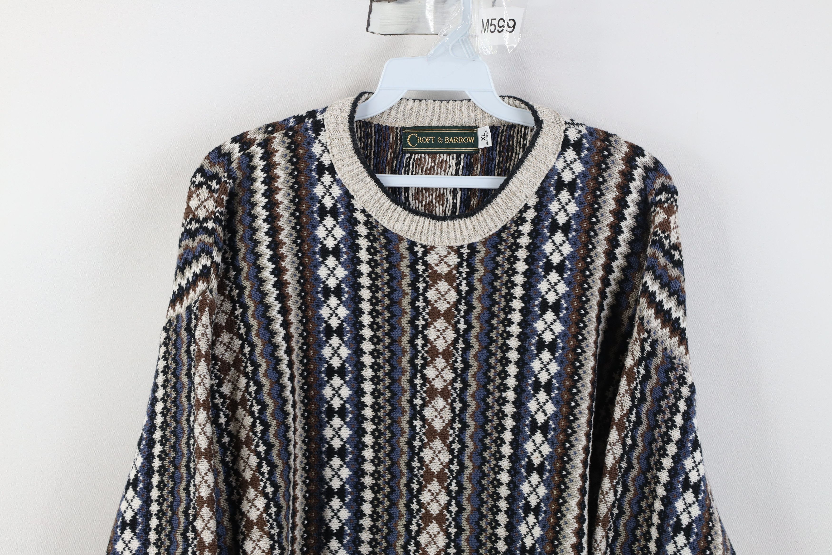 Vintage Vintage 90s Streetwear Fair Isle Knit Crewneck Sweater USA Size US XL / EU 56 / 4 - 2 Thumbnail