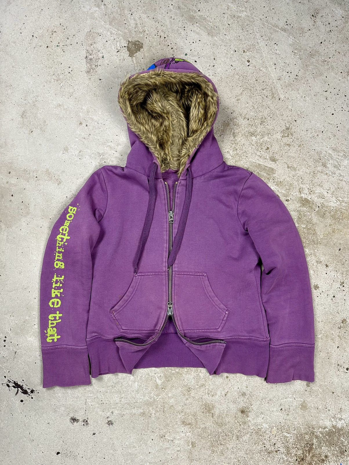 Abercrombie & Fitch Vintage Y2K Faux Fur Purple Hoodie 2 Zip Sweatshirt Size US S / EU 44-46 / 1 - 1 Thumbnail