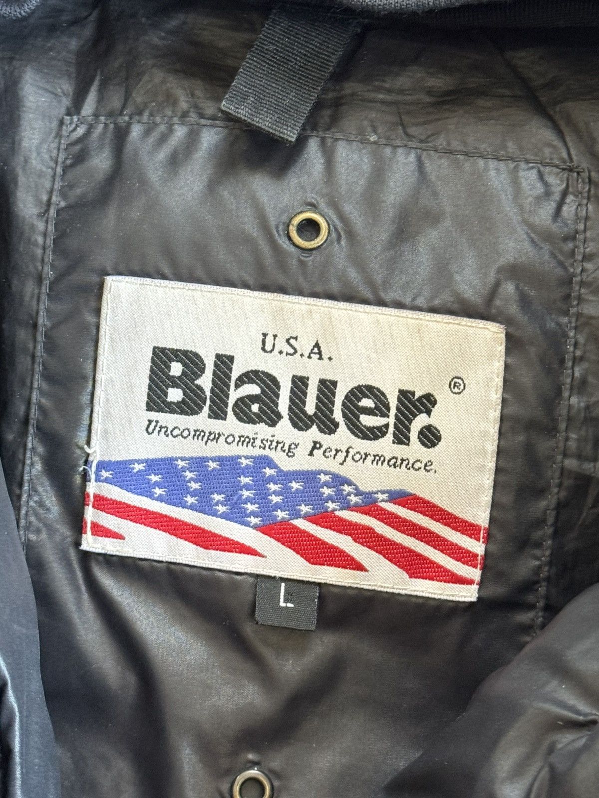 Vintage Blauer USA L black down zip puffer jacket quilted Size L / US 10 / IT 46 - 11 Thumbnail