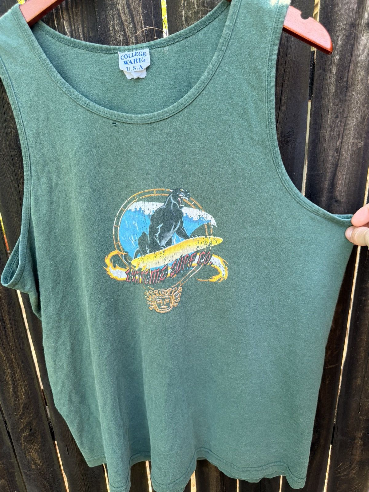 Vintage VTG Faded Extreme Surf Co Black Panther Tank Top Size XL Size US XL / EU 56 / 4 - 2 Thumbnail