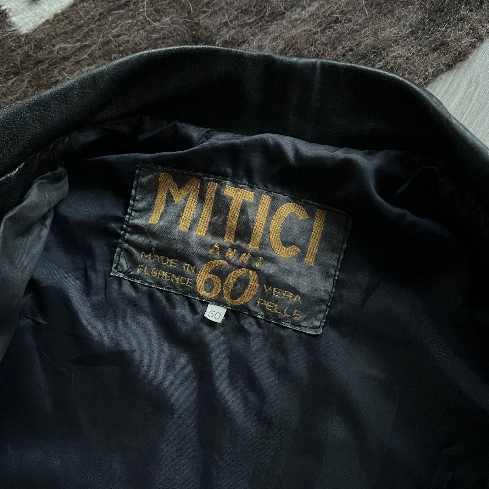 Genuine Leather Vintage MITICI Anni 60 Italy Leather Biker Jacket 9730AC Size US L / EU 52-54 / 3 - 3 Thumbnail