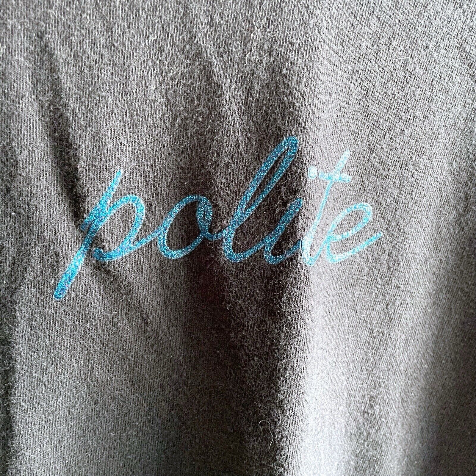 POLITE WORLDWIDE Polite Worldwide Large Black Long Sleeve T-Shirt Blue Please Size US L / EU 52-54 / 3 - 2 Thumbnail