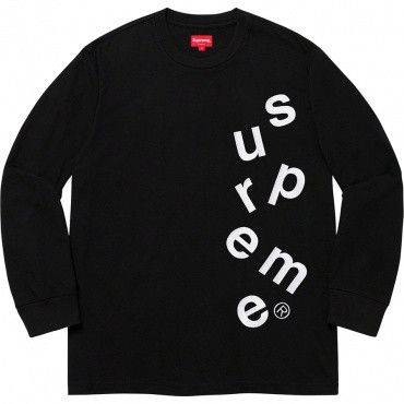 image of Supreme Scatter Logo L/s Top Black Tee Short Sleeve, Men's (Size Small)