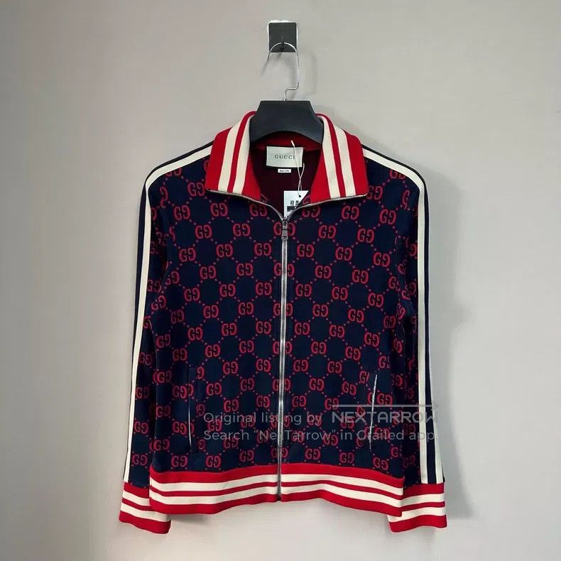 Gucci Double G full-printed zipper jacket