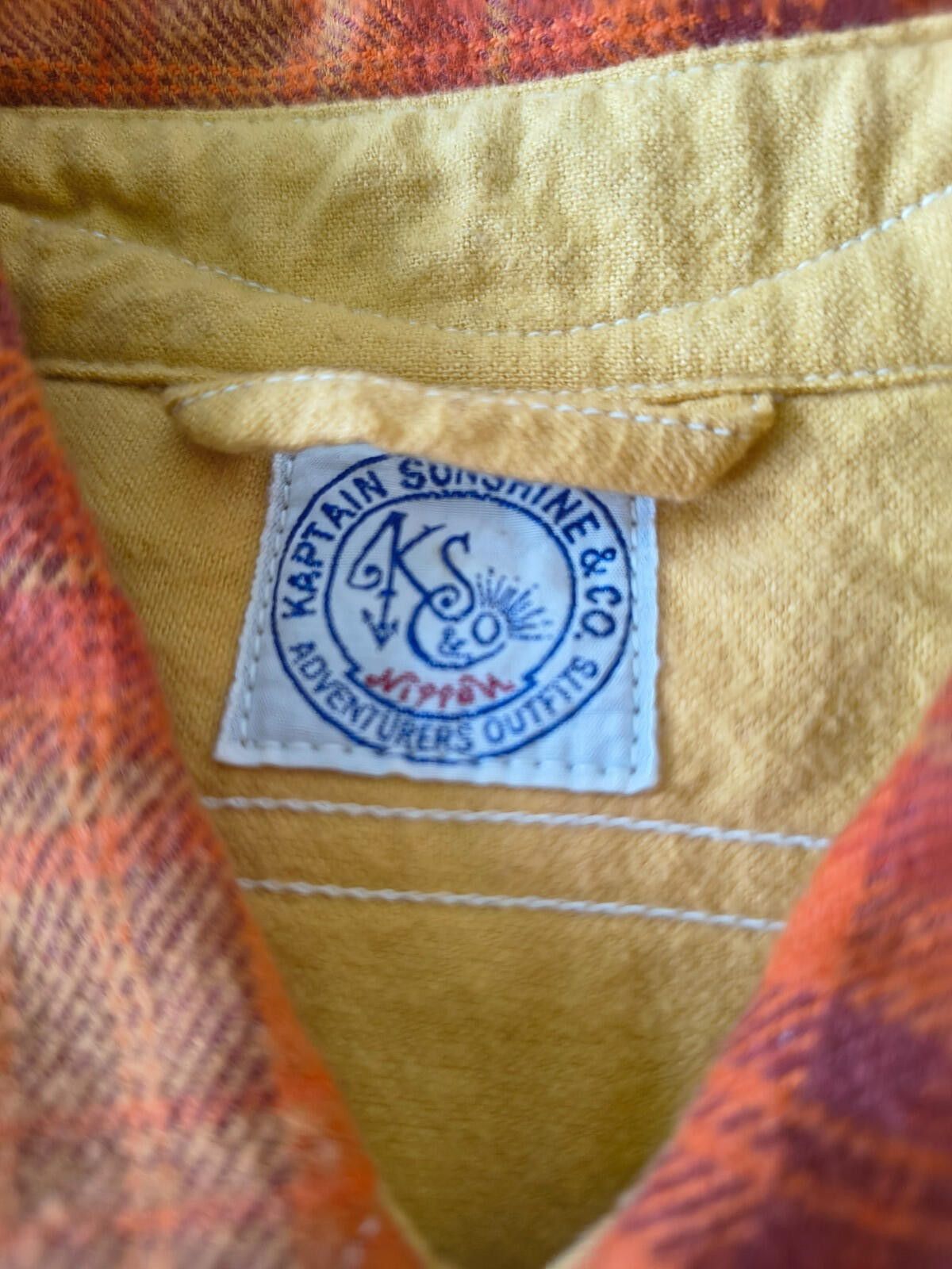 Kaptain Sunshine Kaptain Sunshine CPO Shirt - Orange, Size M, Made in Japan Size US M / EU 48-50 / 2 - 2 Thumbnail
