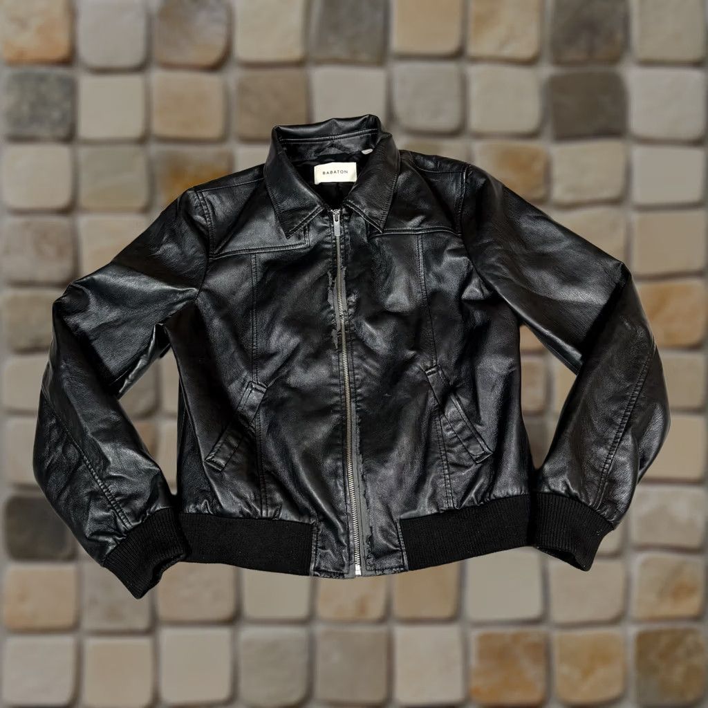Aritzia Aritzia Babaton Jacket Womens Large Black Full Zip Bomber Faux Leather Size L / US 10 / IT 46 - 1 Thumbnail