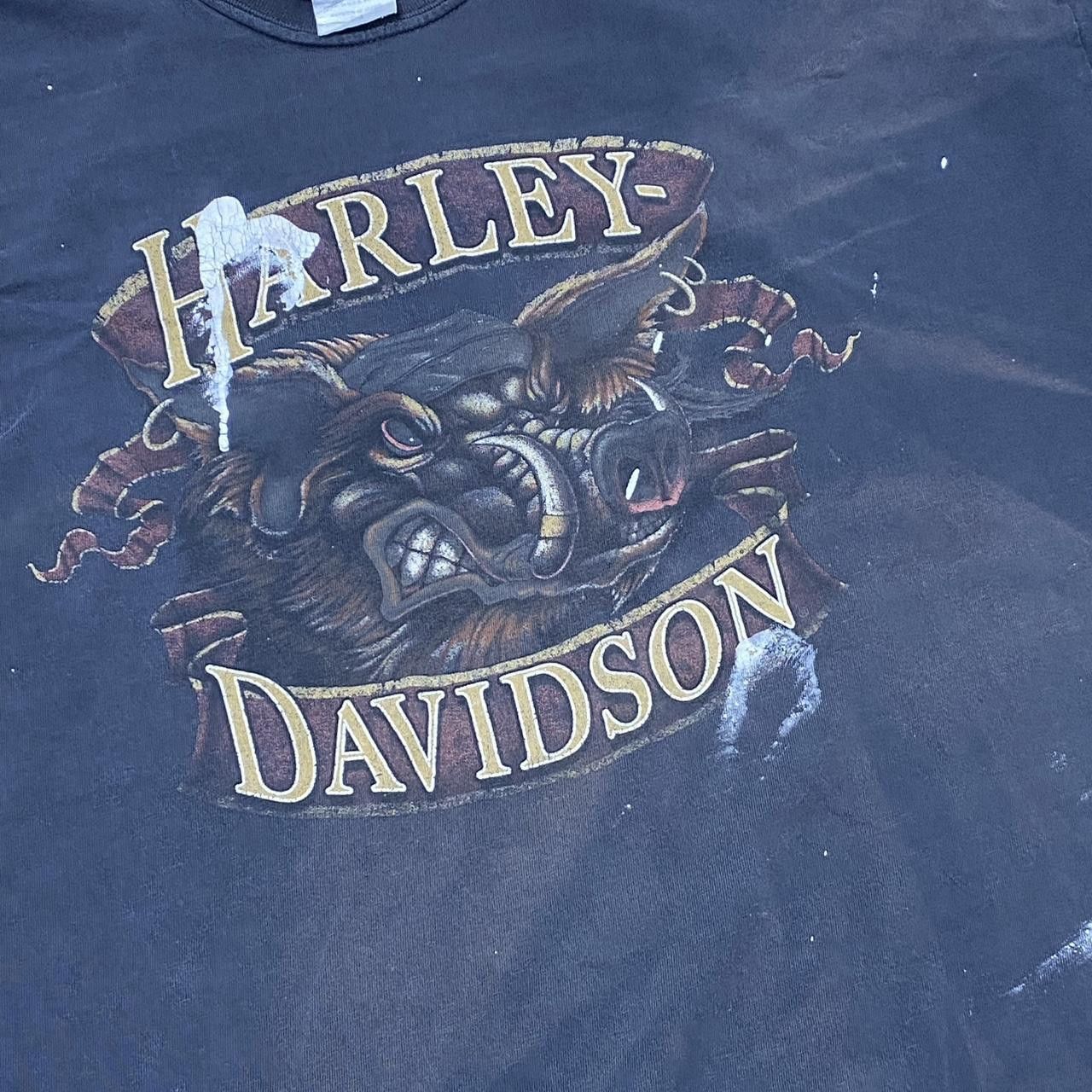 Harley Davidson Vintage Harley Davidson Black Thrashed Biker Tee Size 2XL Size US XXL / EU 58 / 5 - 3 Thumbnail