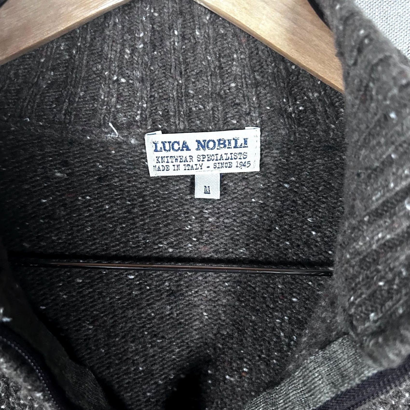 Vintage Luca Nobili Mens Brown Wool Blend Speckled 1/4 Zip Pullover Sweater Made Italy M Size US M / EU 48-50 / 2 - 2 Thumbnail