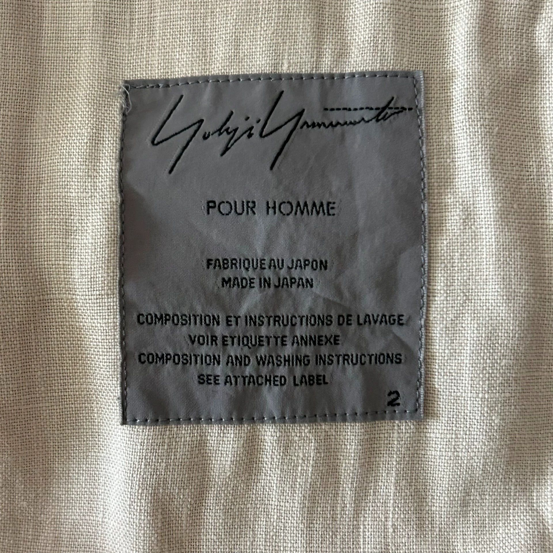 Yohji Yamamoto Yohji Yamamoto SS15 Pour Homme Ivory Linen Coat Size US M / EU 48-50 / 2 - 4 Thumbnail
