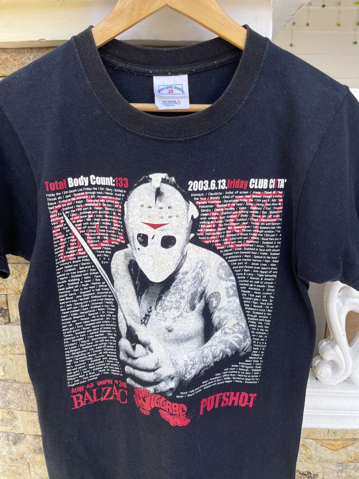 Band Tees × Expert Horror Last Drop🔥Rare🔥Vtg FRIDAY THE 13th x Balzac Horror T Shirt Size US S / EU 44-46 / 1 - 3 Thumbnail