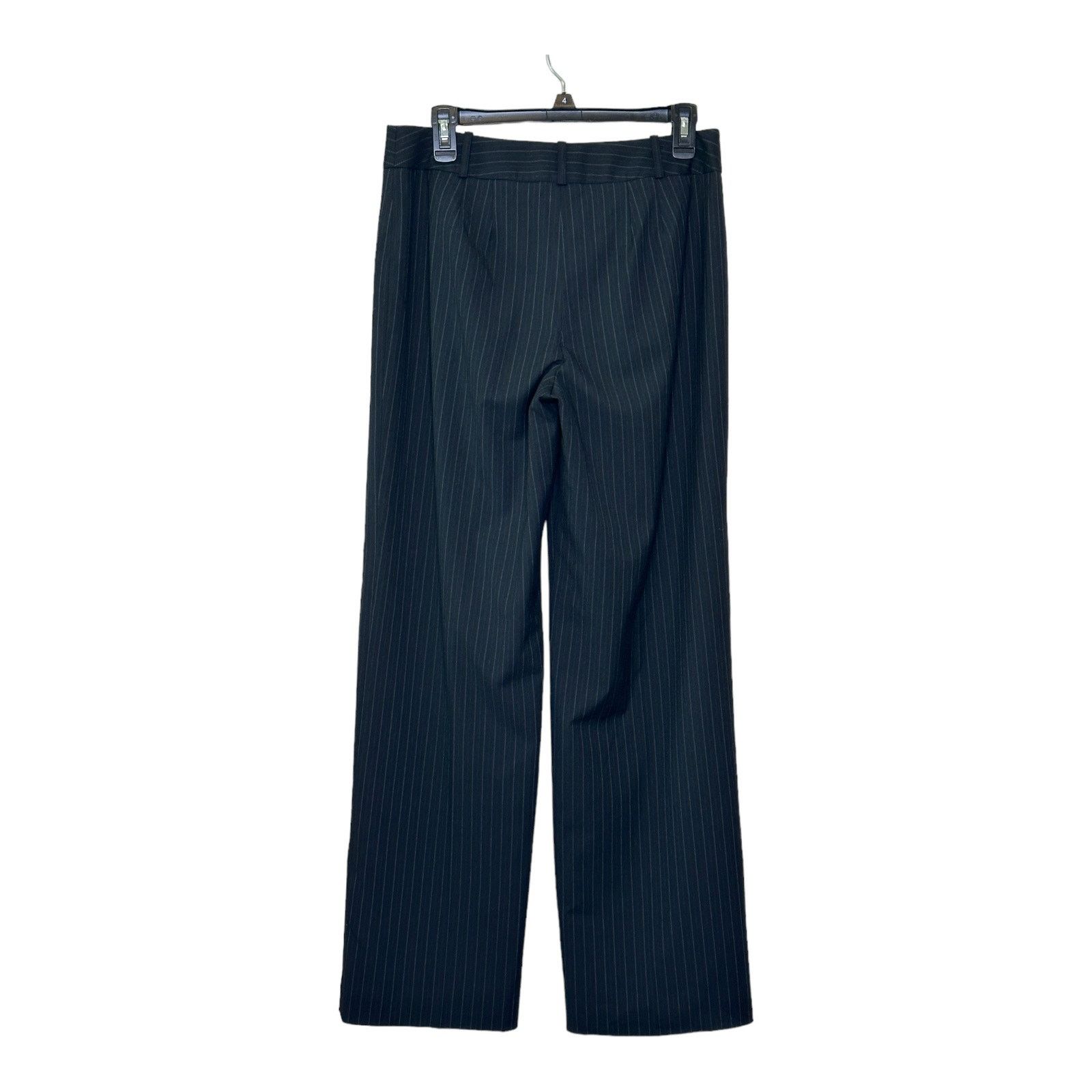 Loft Loft black striped wide legs flat front pants size 6 Size 28" / US 6 / IT 42 - 9 Thumbnail