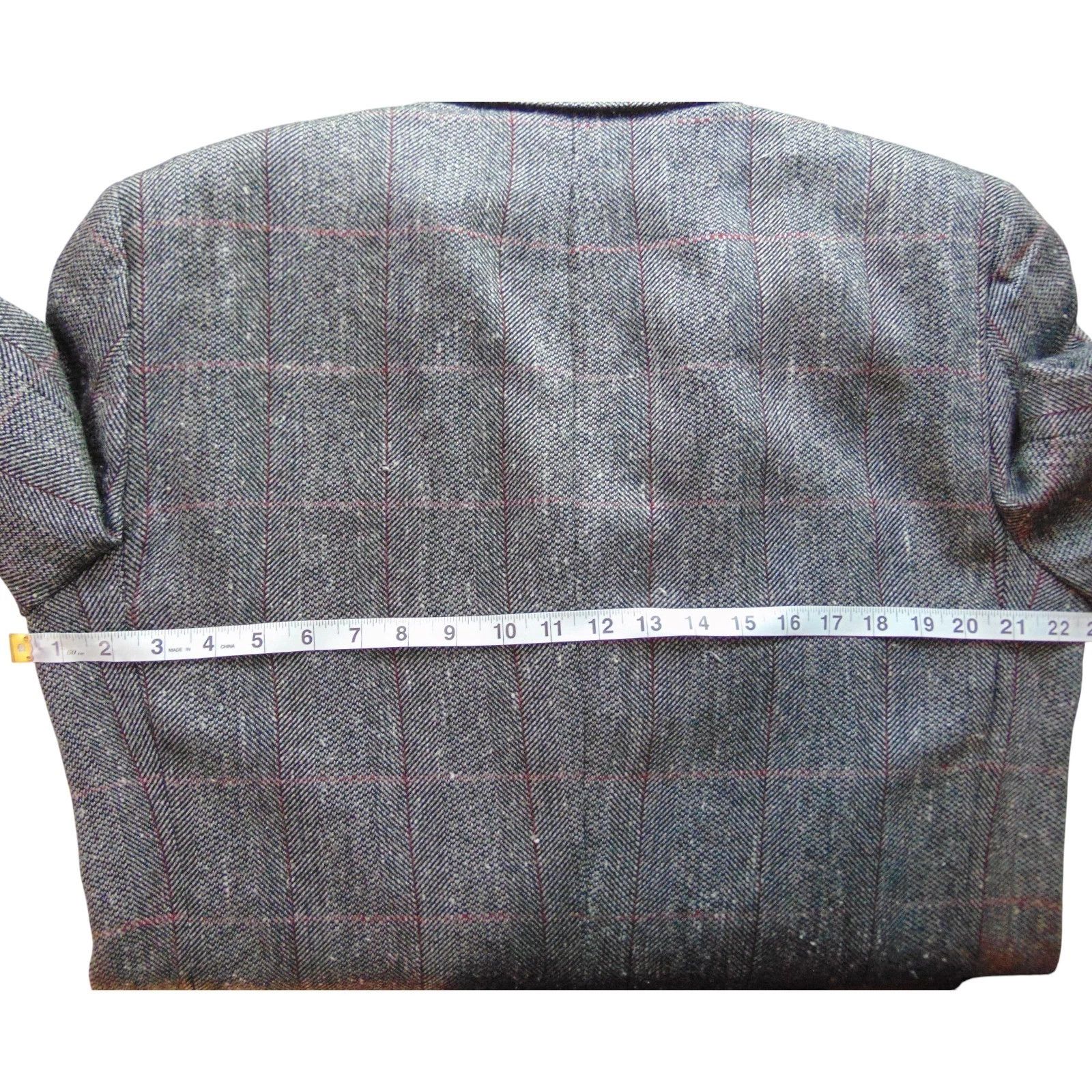 Burberry Burberrys Vintage Tweed Windowpane Blazer 42 Gray Size 42R - 16 Thumbnail