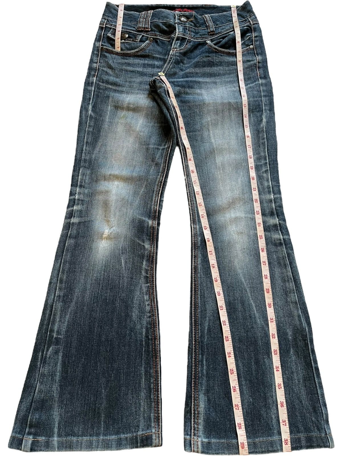 Bcbgmaxazria × Japanese Brand SALES🔥Vintage Japanese BCBG Buckle Flare Jeans Size 29" - 13 Thumbnail