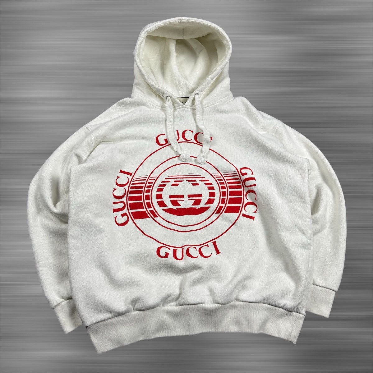 Gucci Gucci Big Logo White Hoodie Size US L / EU 52-54 / 3 - 1 Thumbnail
