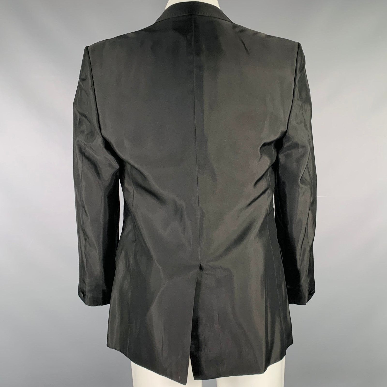Versace VERSACE COLLECTION Black Acetate Blend Peak Lapel Sport Coat Size 40R - 4 Thumbnail