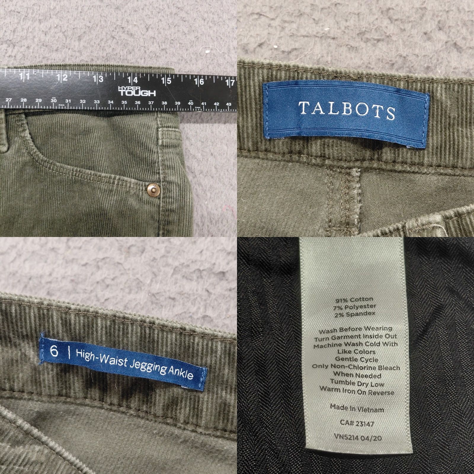 Talbots VINTAGE Talbots Corduroy Pants Womens 6 Sage Green High Waist Jegging Ankle Preppy Pants Womens Regular Straight Green 6 Talbots Mens? Size 28" / US 6 / IT 42 - 8 Thumbnail