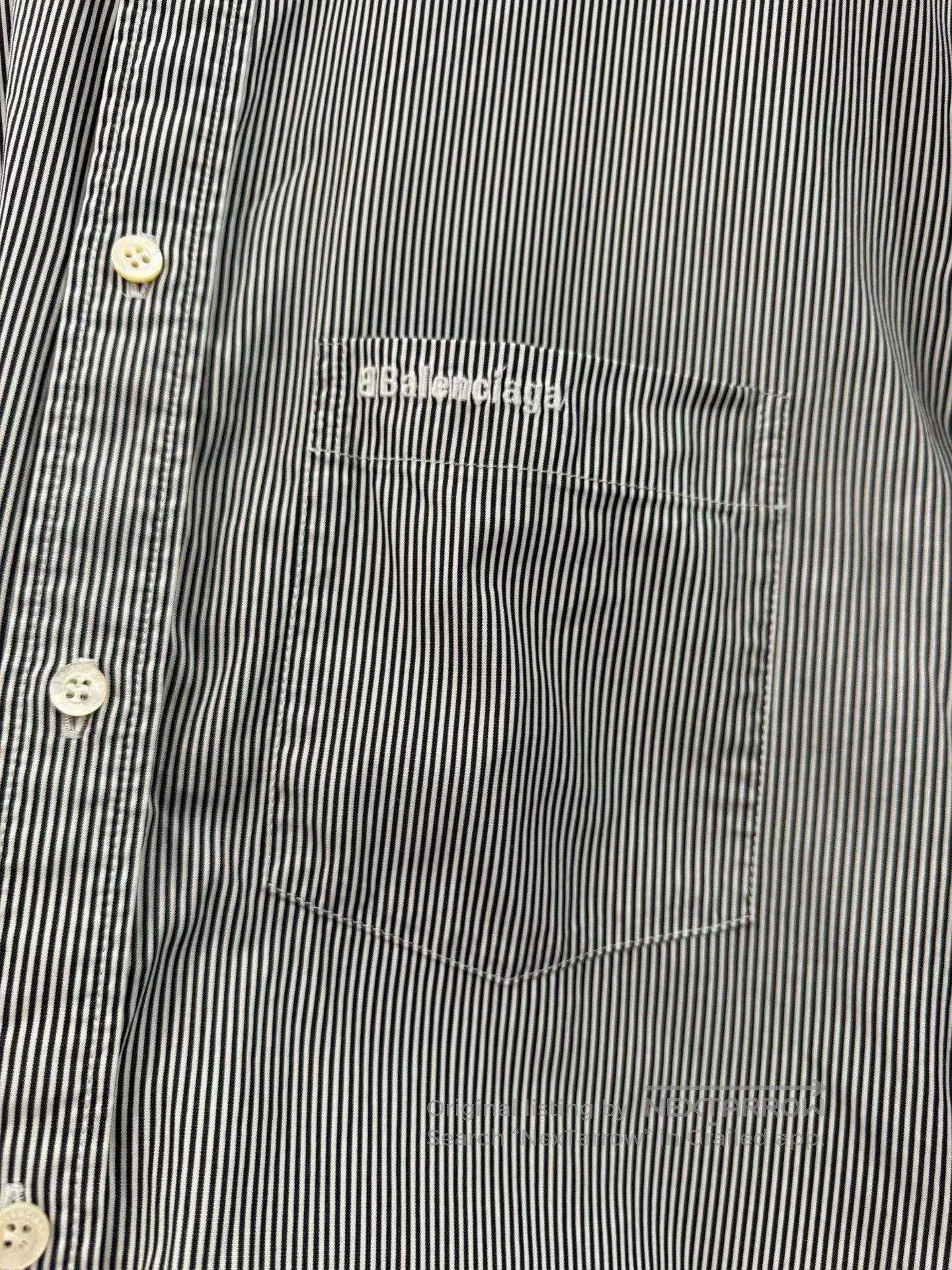 Balenciaga Balenciaga Women's Striped Logo Shirt. Size XS / US 0-2 / IT 36-38 - 4 Thumbnail