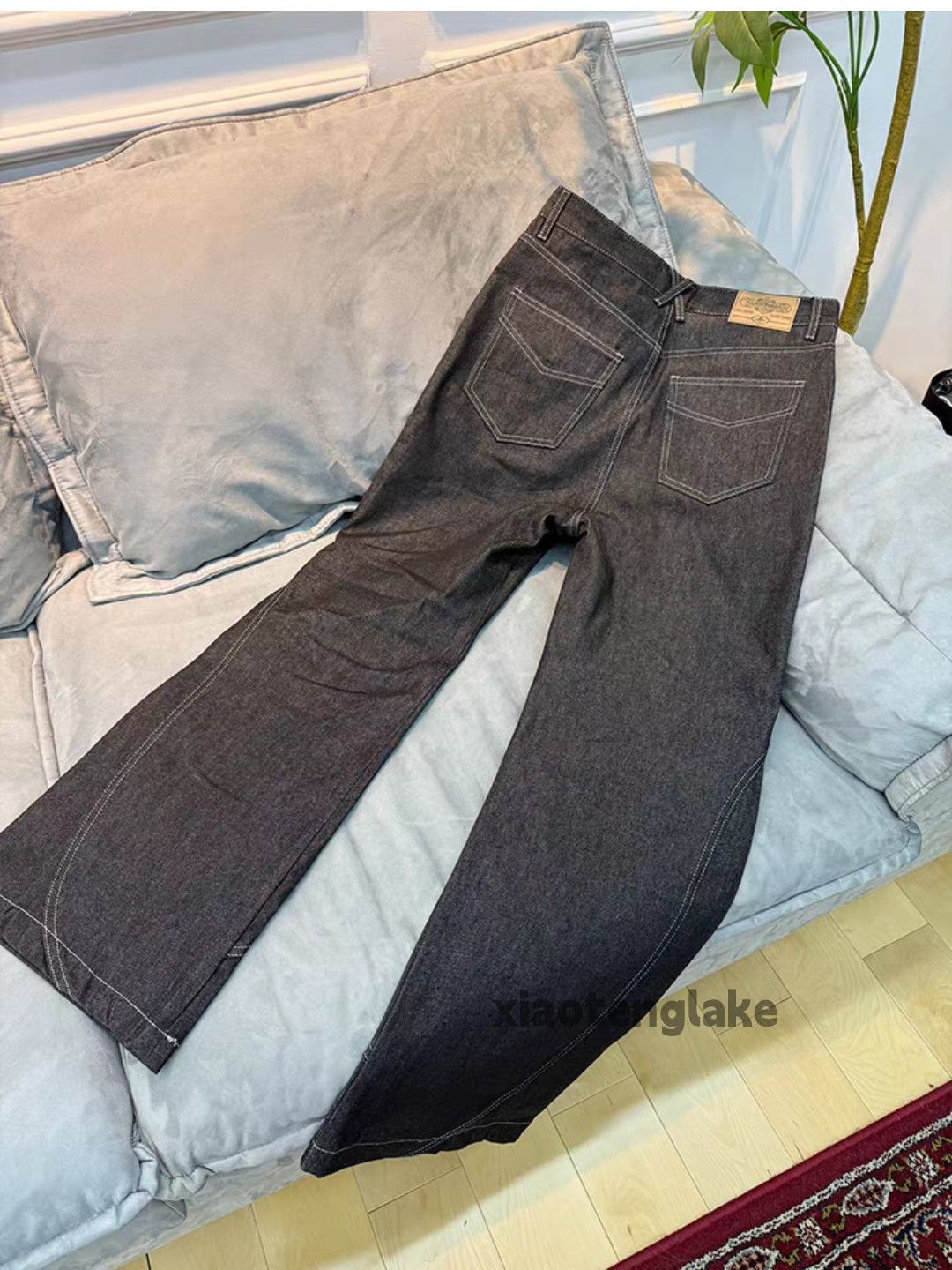 Utility punk yuppie bootcut patchwork cargo jeans