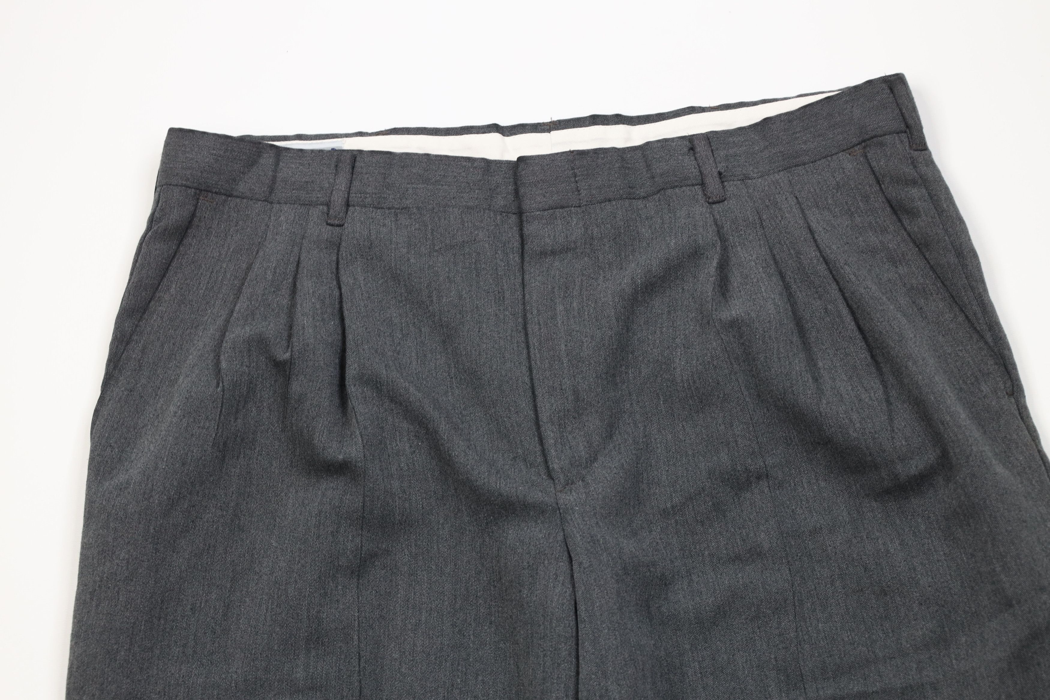 Vintage Vintage 90s Rayon Gabardine Blend Wide Leg Chino Pants Gray Size US 36 / EU 52 - 2 Thumbnail