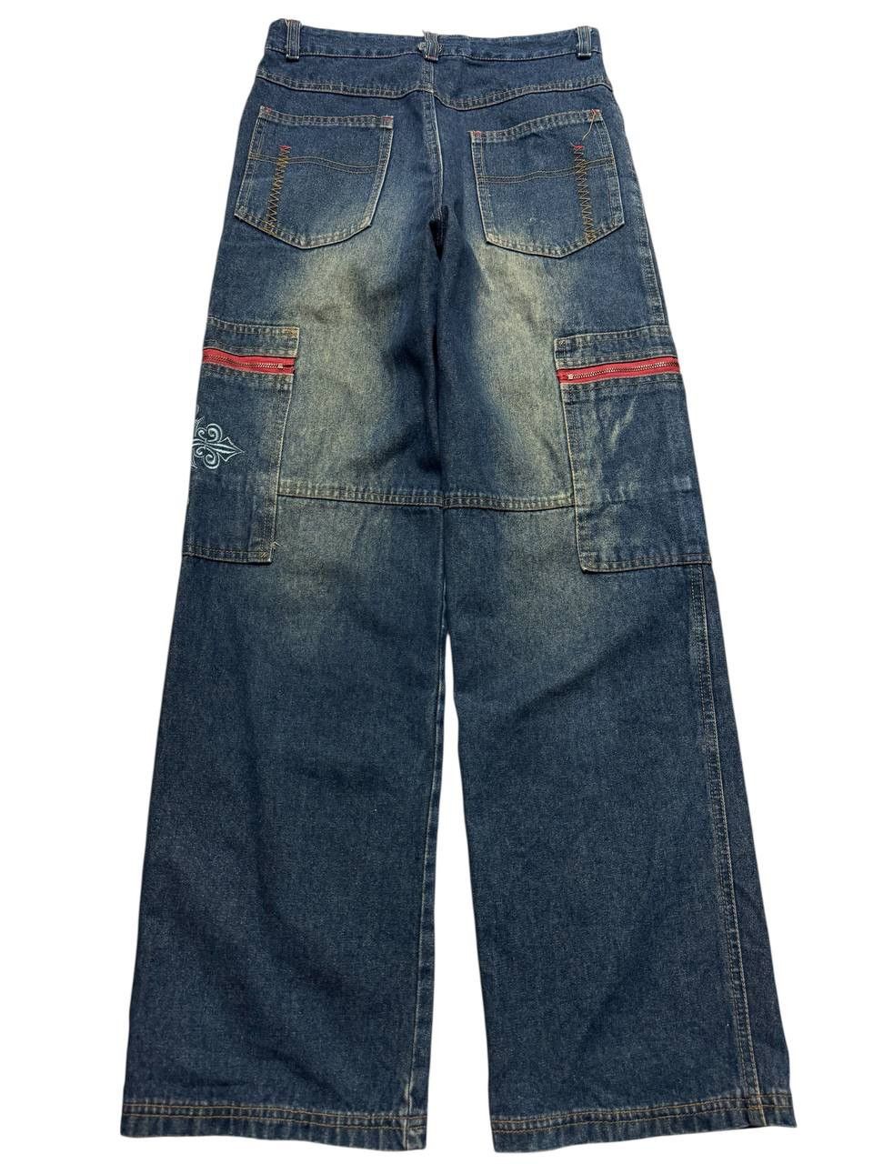 Beauty Beast 💥Baggy💥Vtg 90s Japanese Mudwash Zipper Pocket Cargo Size US 27 - 2 Thumbnail