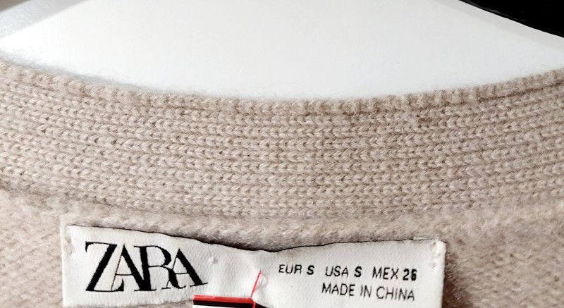 Zara 100% cashmere sweater cardigan beige thick weave luxury Size S / US 4 / IT 40 - 2 Thumbnail