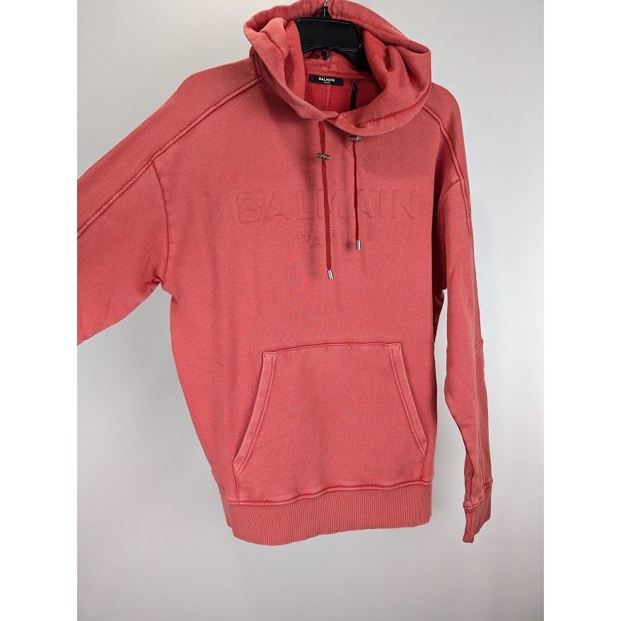 Balmain o1rshd1 Pullover Hoodie in Red Size US S / EU 44-46 / 1 - 9 Thumbnail