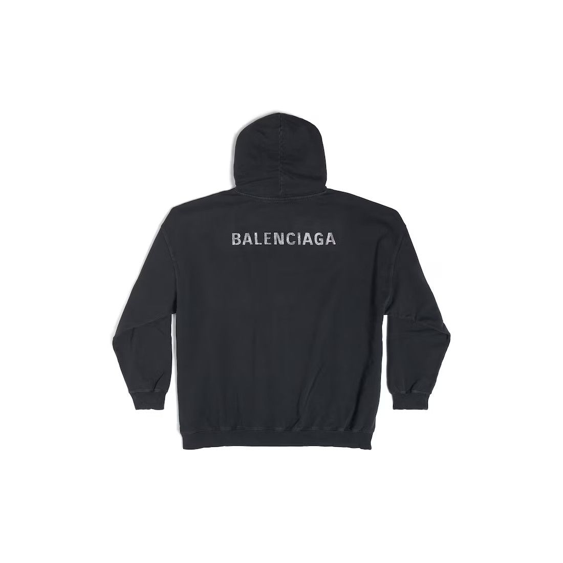 Balenciaga o1mt1gz0225 Back Hoodie Large Fit in Black Size S / US 4 / IT 40 - 2 Thumbnail