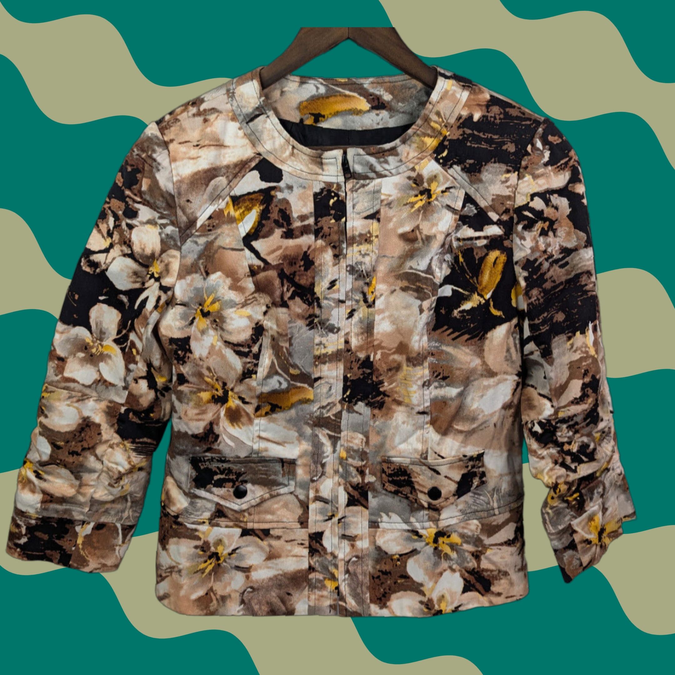 Coldwater Creek VINTAGE Coldwater Creek Camouflage Jacket Brown Black Zip Size 6 Women Size M / US 6-8 / IT 42-44 - 1 Thumbnail