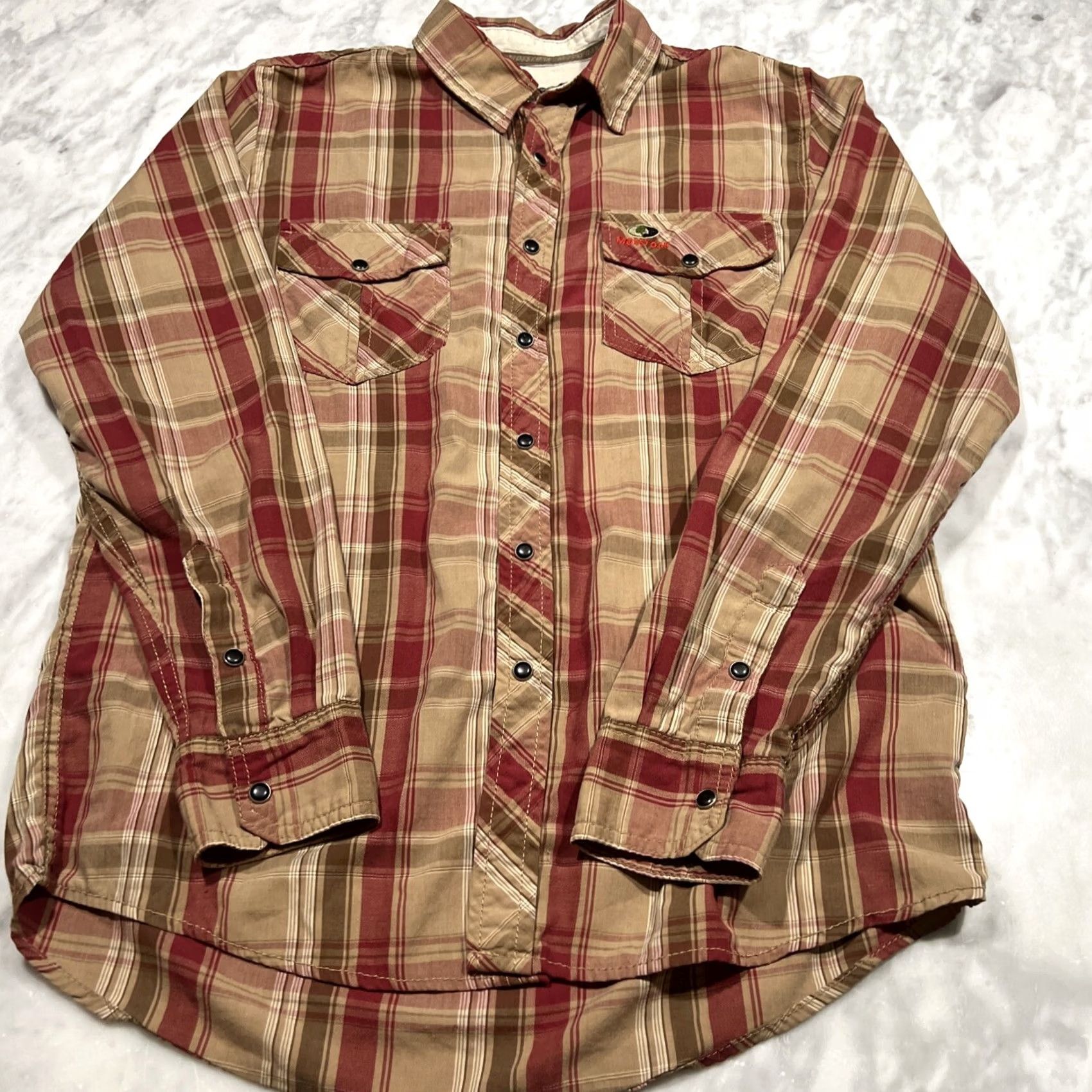 Vintage Mossy Oak Shirt Mens M Red Men Long Sleeve Pearl Snap Plaid Collared Button Size US M / EU 48-50 / 2 - 2 Thumbnail