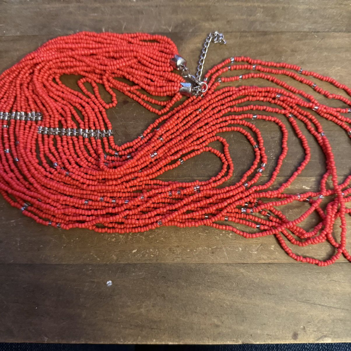 Other Layered multi strand coral seed bead necklace Size ONE SIZE - 2 Thumbnail