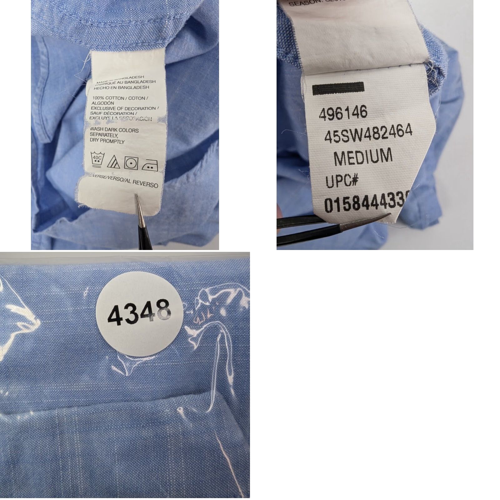 Izod Izod Saltwater Dockside Chambray Shirt Mens Medium Short Sleeve Button Up Collar Casual Size US M / EU 48-50 / 2 - 8 Thumbnail