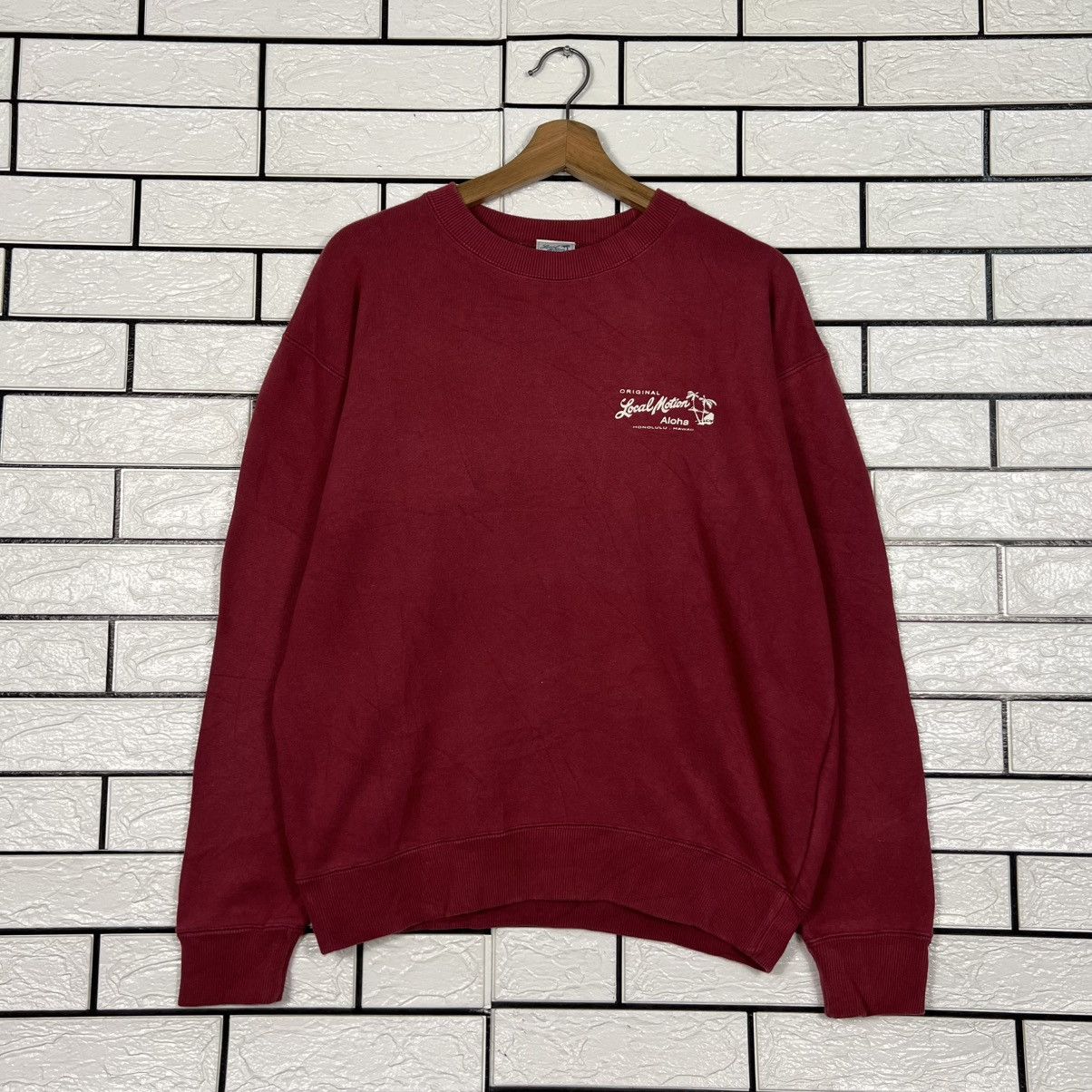 Japanese Brand LOCAL MOTION Aloha Hawaii Big Logo Sweatshirt #4242-C193 Size US M / EU 48-50 / 2 - 4 Thumbnail