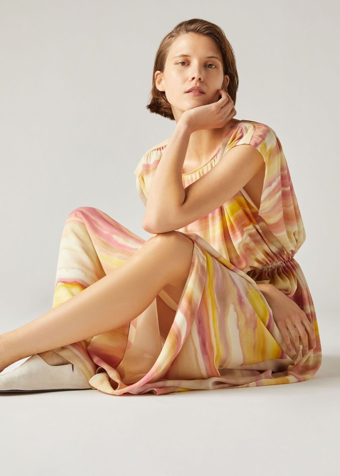 Loro Piana o1srvl11e0824 Edwina Summer Sunset Maxi Dress in Multicolor Size S / US 4 / IT 40 - 4 Thumbnail