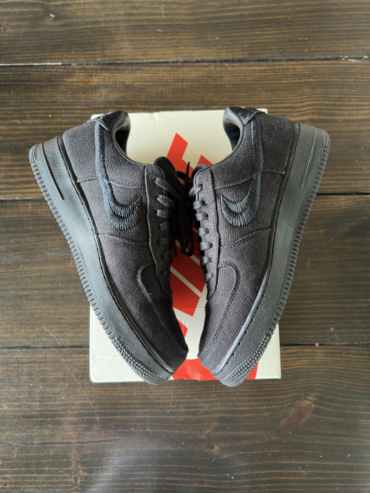 Nike × Stussy Stussy x Nike Air Force 1 Low Black Size US 10.5 / EU 43-44 - 6 Thumbnail