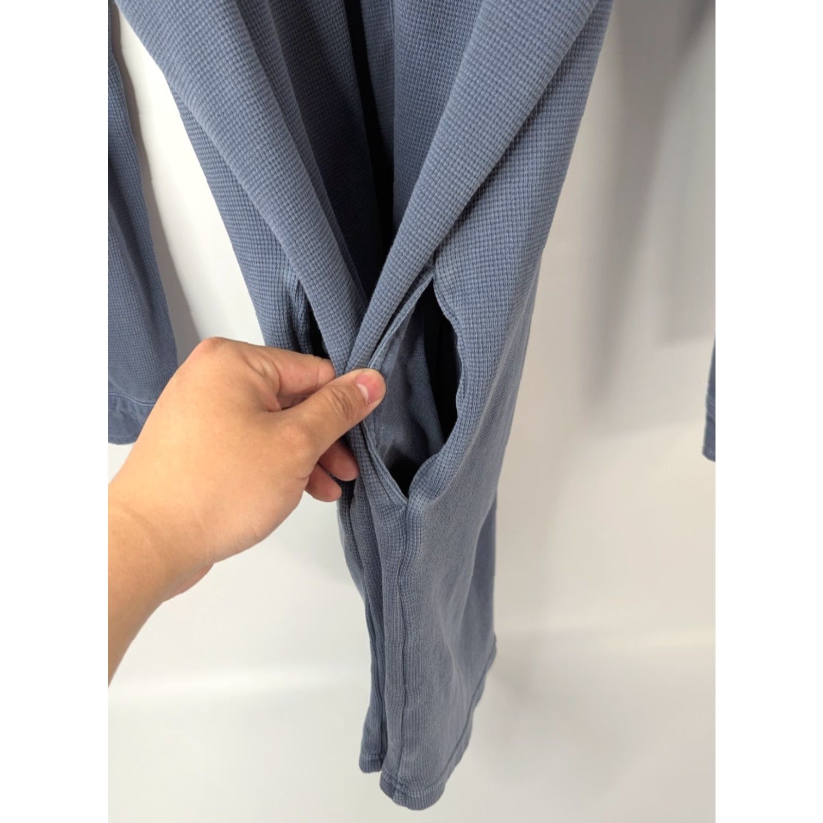 Vintage THE NORMAL BRAND Blue Henley Thermal Long Sleeve Shirt Dress Women's XS Size XS / US 0-2 / IT 36-38 - 4 Thumbnail