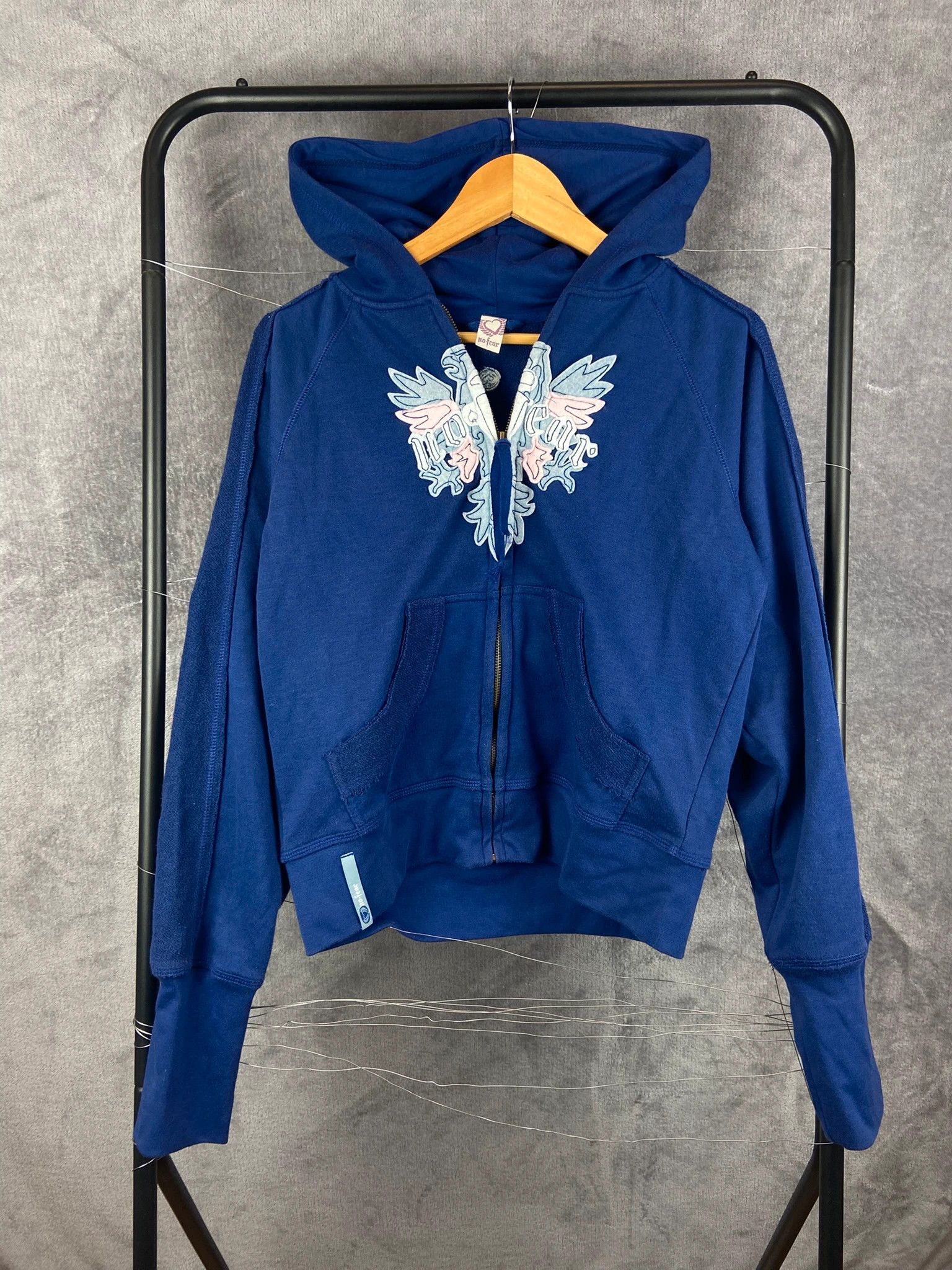 No Fear No Fear Women’s Zip Hoodie – Wing Logo, Blue, L Size S / US 4 / IT 40 - 1 Thumbnail