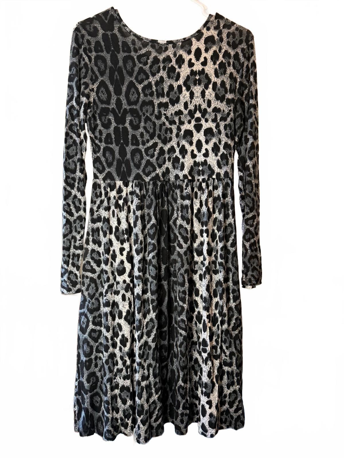Other Gray & Black Animal Print Longsleeve Dress Size M / US 6-8 / IT 42-44 - 2 Thumbnail