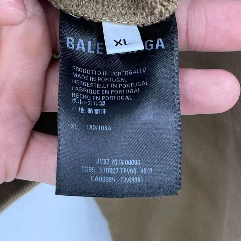 Balenciaga Balenciaga Khaki Front Embroidered Letter Hoodie Size US XL / EU 56 / 4 - 4 Thumbnail