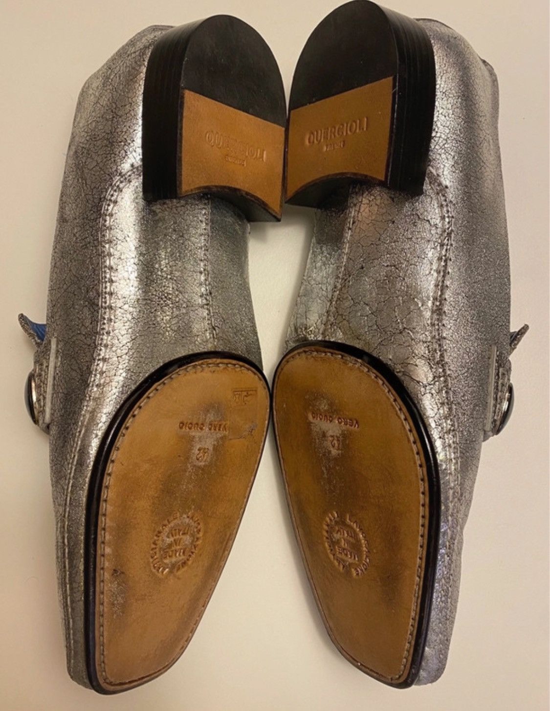 Quercioli Loafers in craquelé leather Size US 8.5 / EU 41-42 - 1 Thumbnail