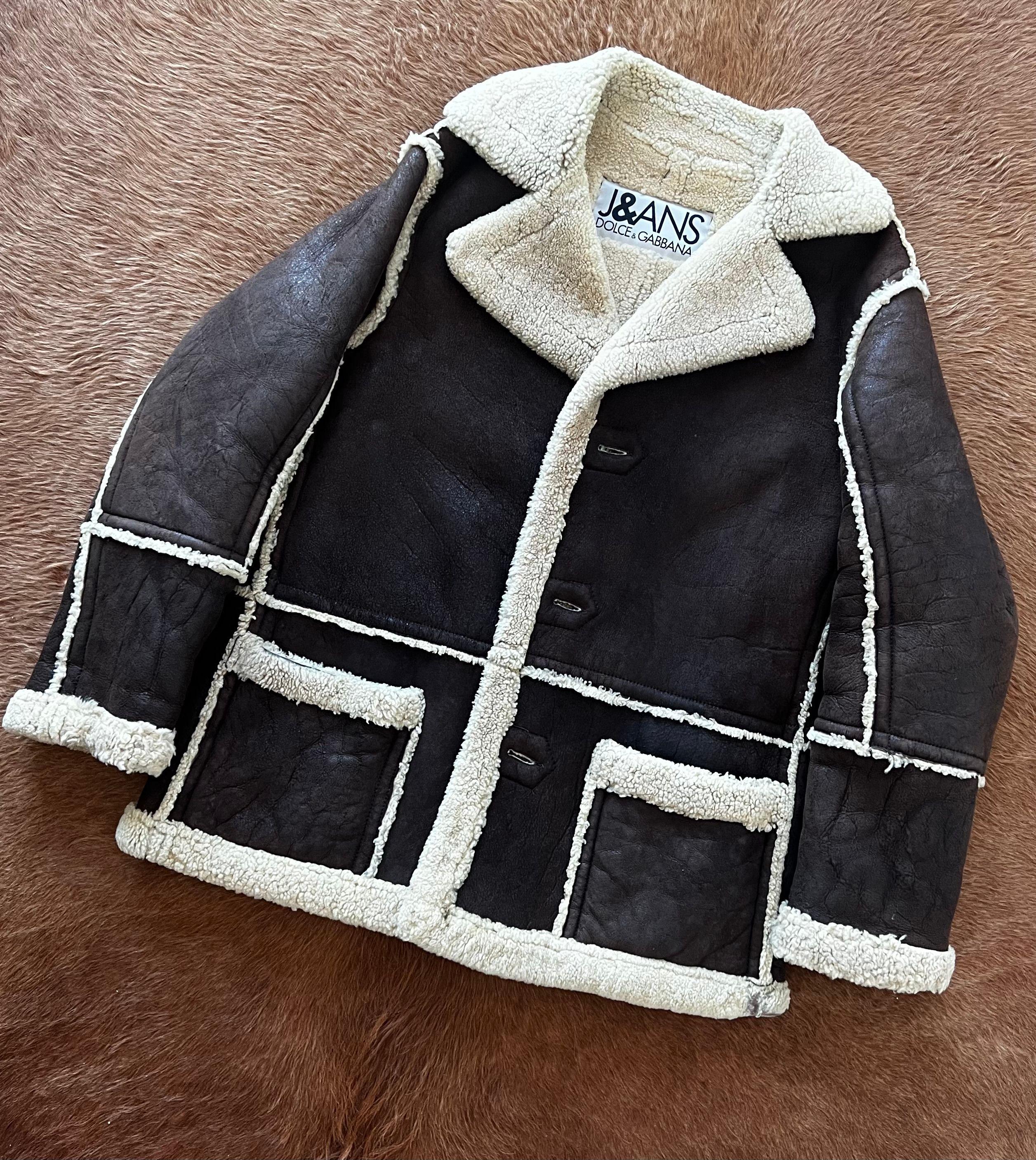 Pre-owned Dolce & Gabbana Shearling 2000's In Brown