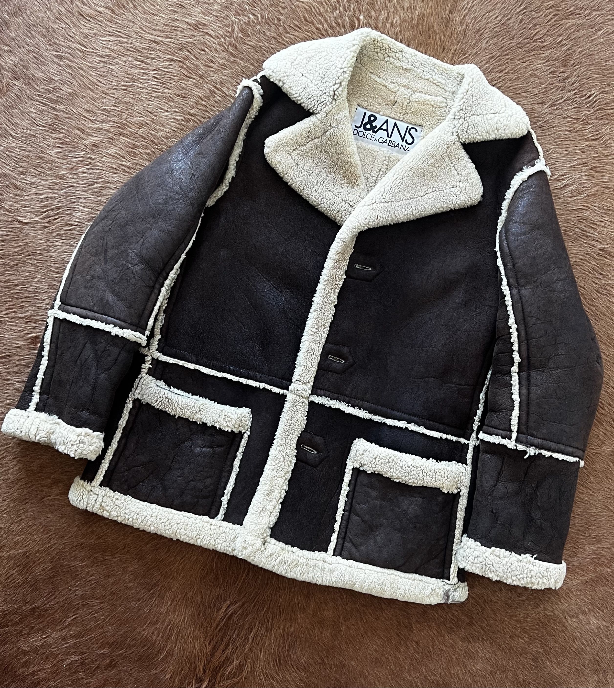 image of Dolce Gabbana Shearling 2000's in Brown, Men's (Size Medium)
