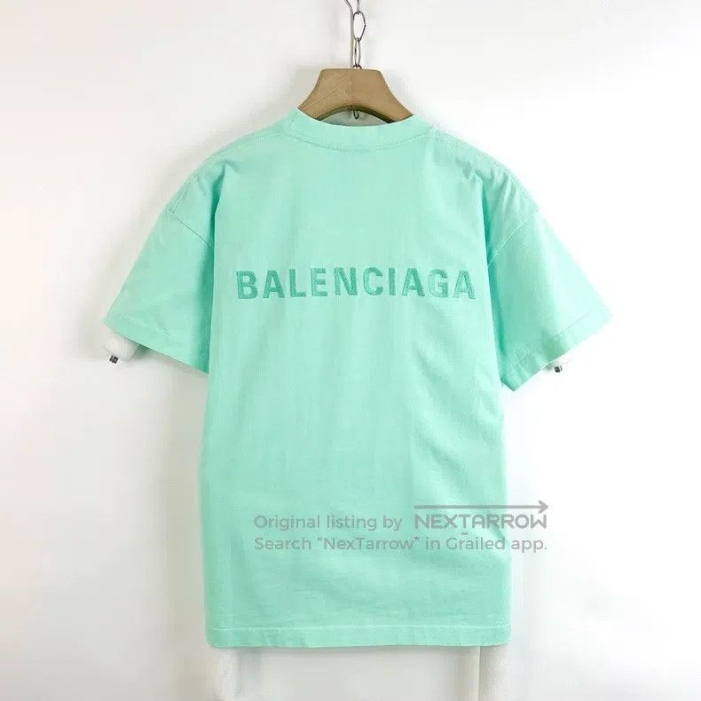 Balenciaga Balenciaga Mint green front and back embroidered letter ro Size US XS / EU 42 / 0 - 2 Thumbnail
