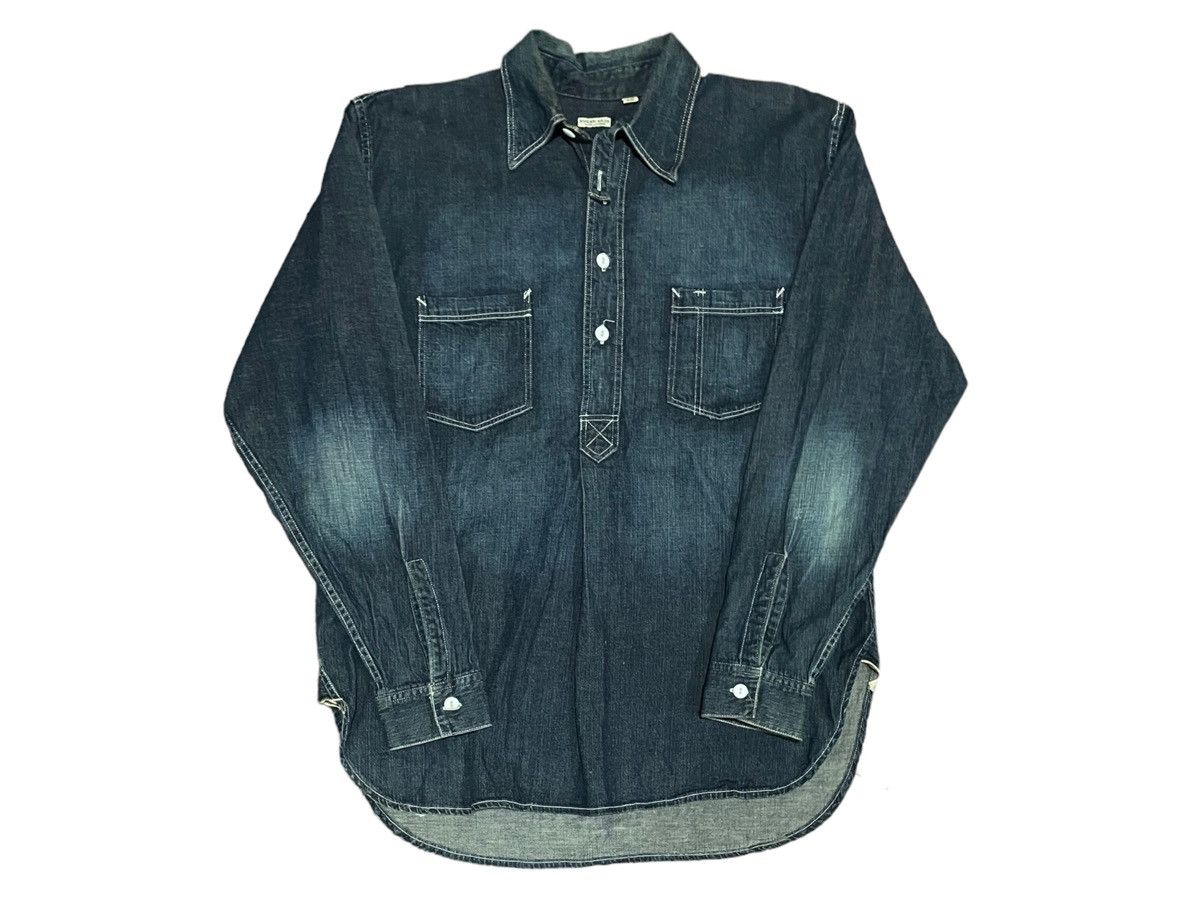 Japanese Brand Sugarcane Denim Shirt Military Army Style Japon Fabrique Size US L / EU 52-54 / 3 - 4 Thumbnail