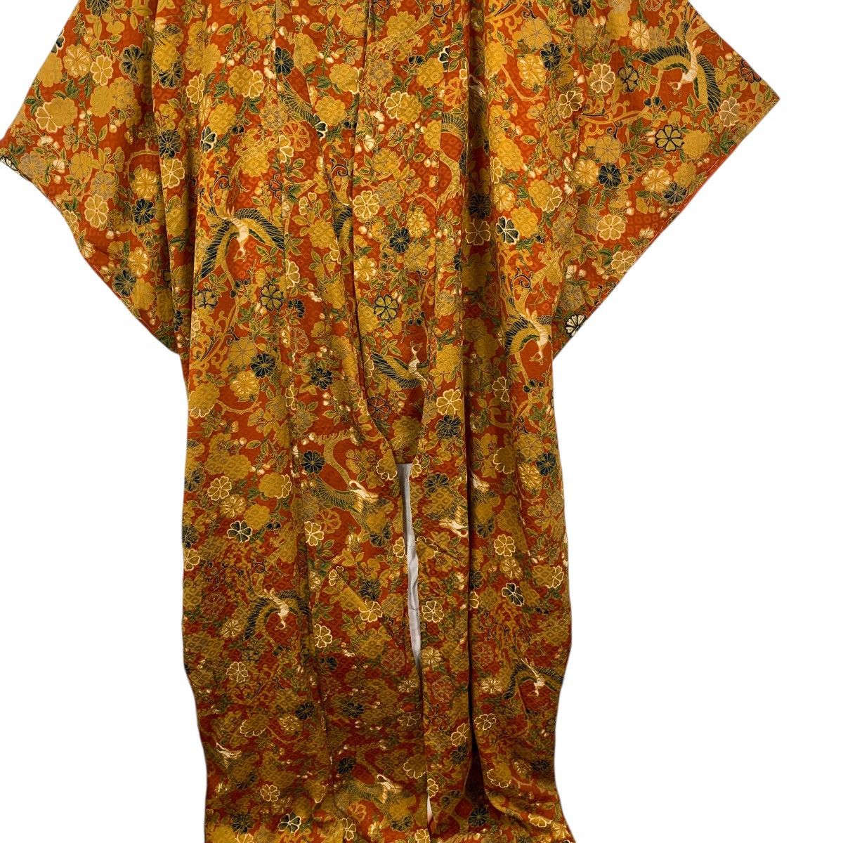 Vintage Vintage 70s KIMONO FLORAL FLOWER JAPAN Traditional AOP Robe Size 3XL / US 20-22 - 5 Thumbnail