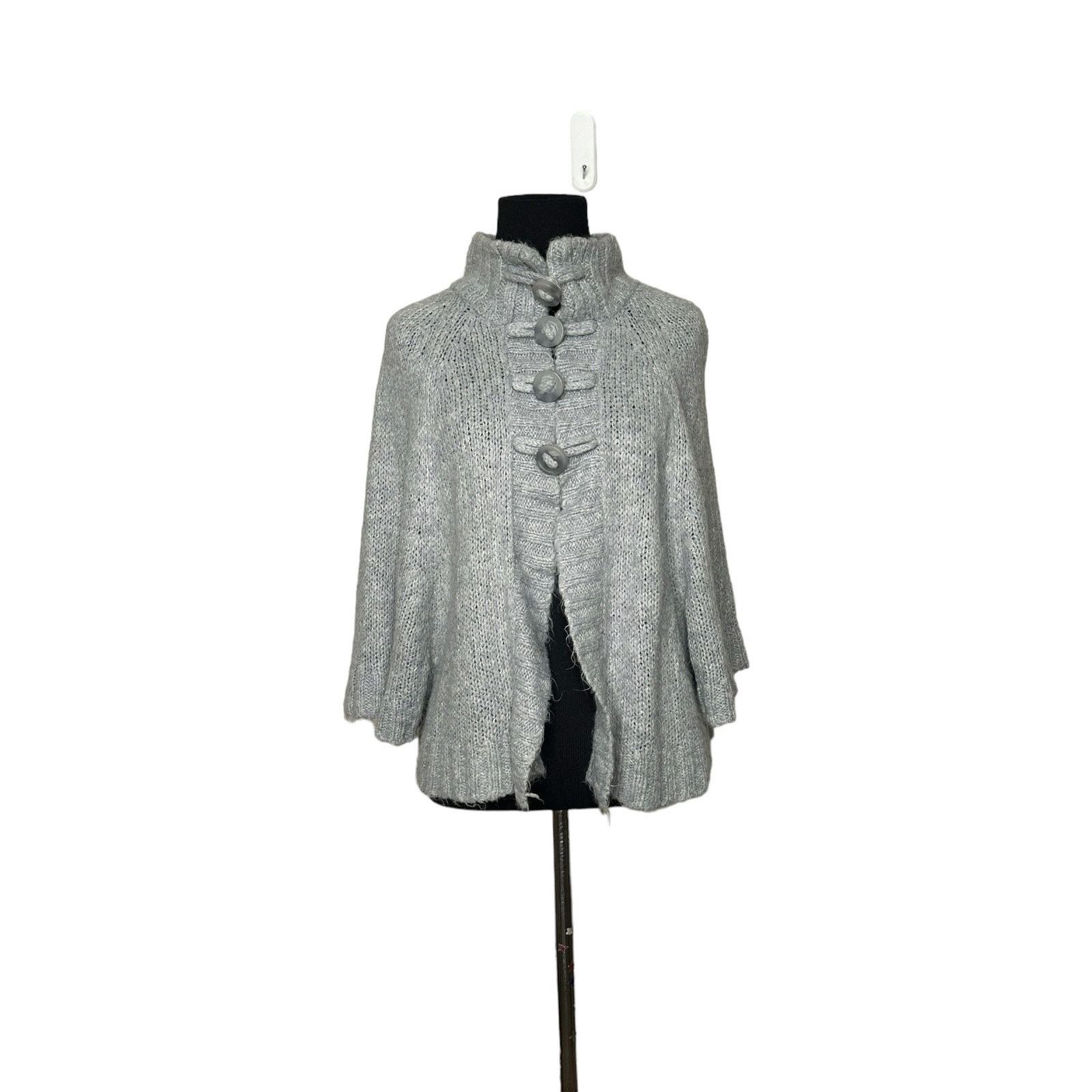 Energie Energie gray short dolman sleeves cardigan sweater size M Size M / US 6-8 / IT 42-44 - 7 Thumbnail