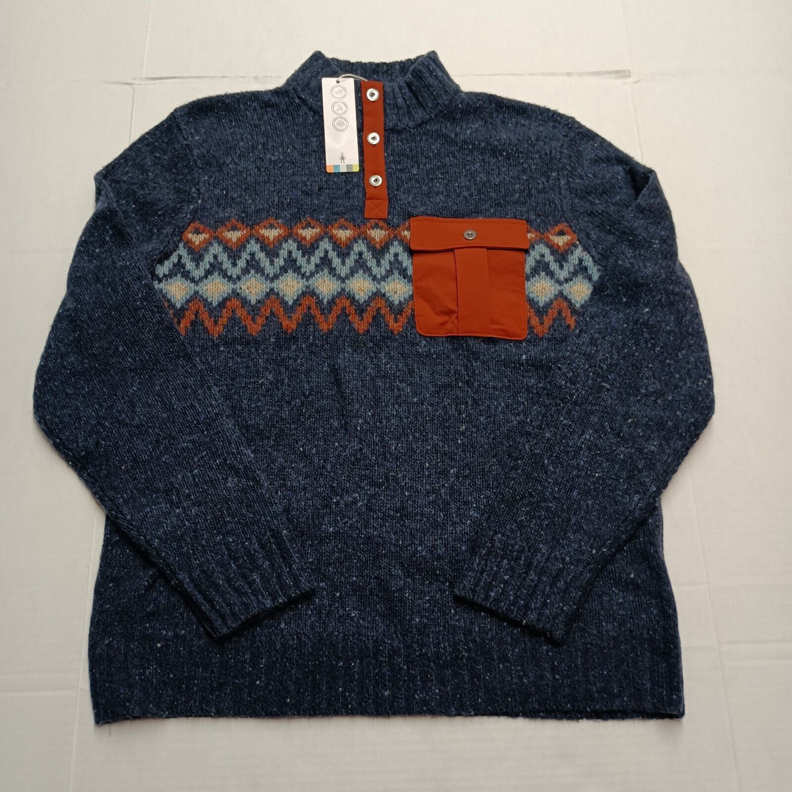 Smartwool SmartWool Men's XL Deep Navy Heather Heavy Henley Sweater Size US XL / EU 56 / 4 - 1 Thumbnail