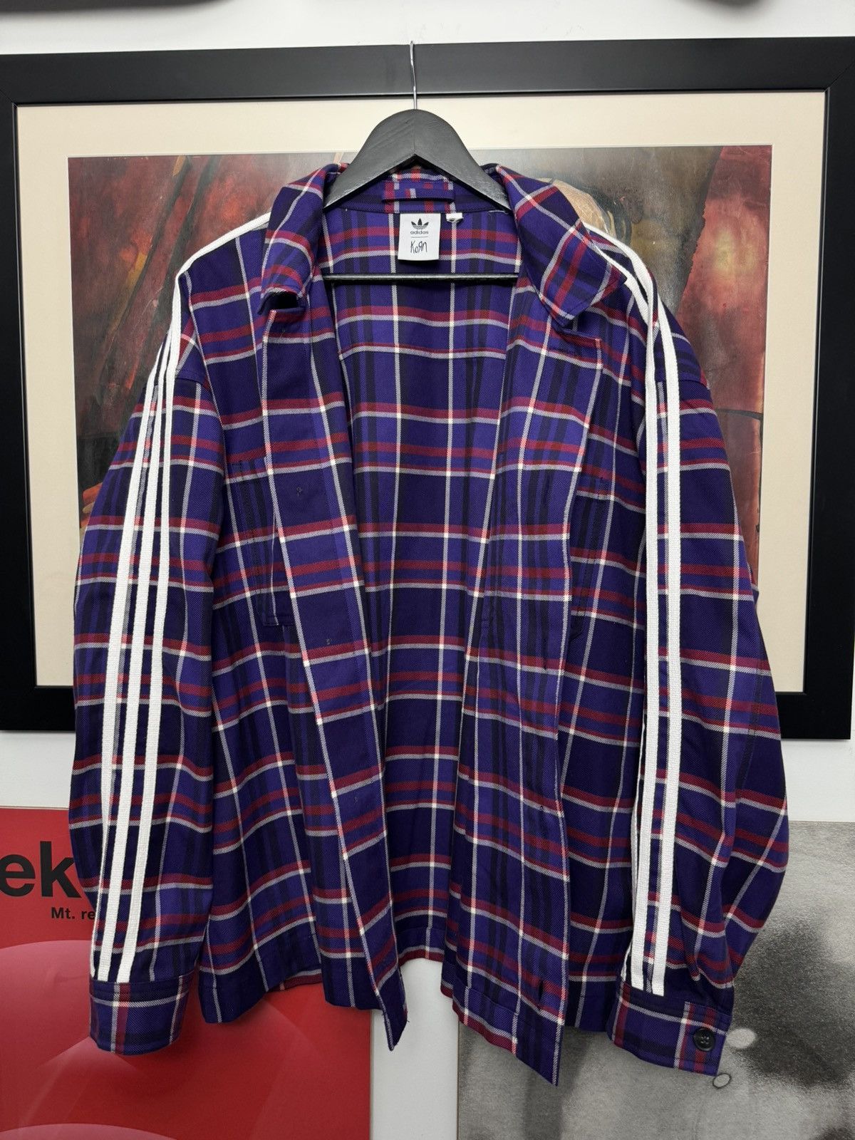 Adidas Adidas Originals X Korn Band Overshirt Plaid Button Up Rare Size US L / EU 52-54 / 3 - 2 Thumbnail