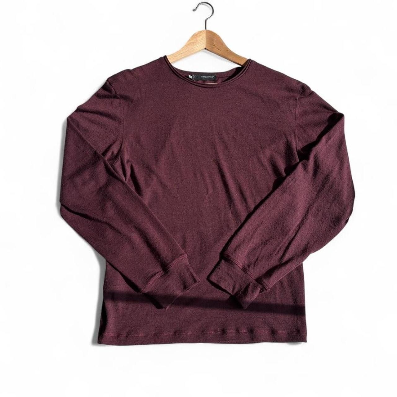 Dsquared2 DSQUARED2 AW12 burgundy wool silk crewneck long sleeve tee M Size US M / EU 48-50 / 2 - 1 Thumbnail