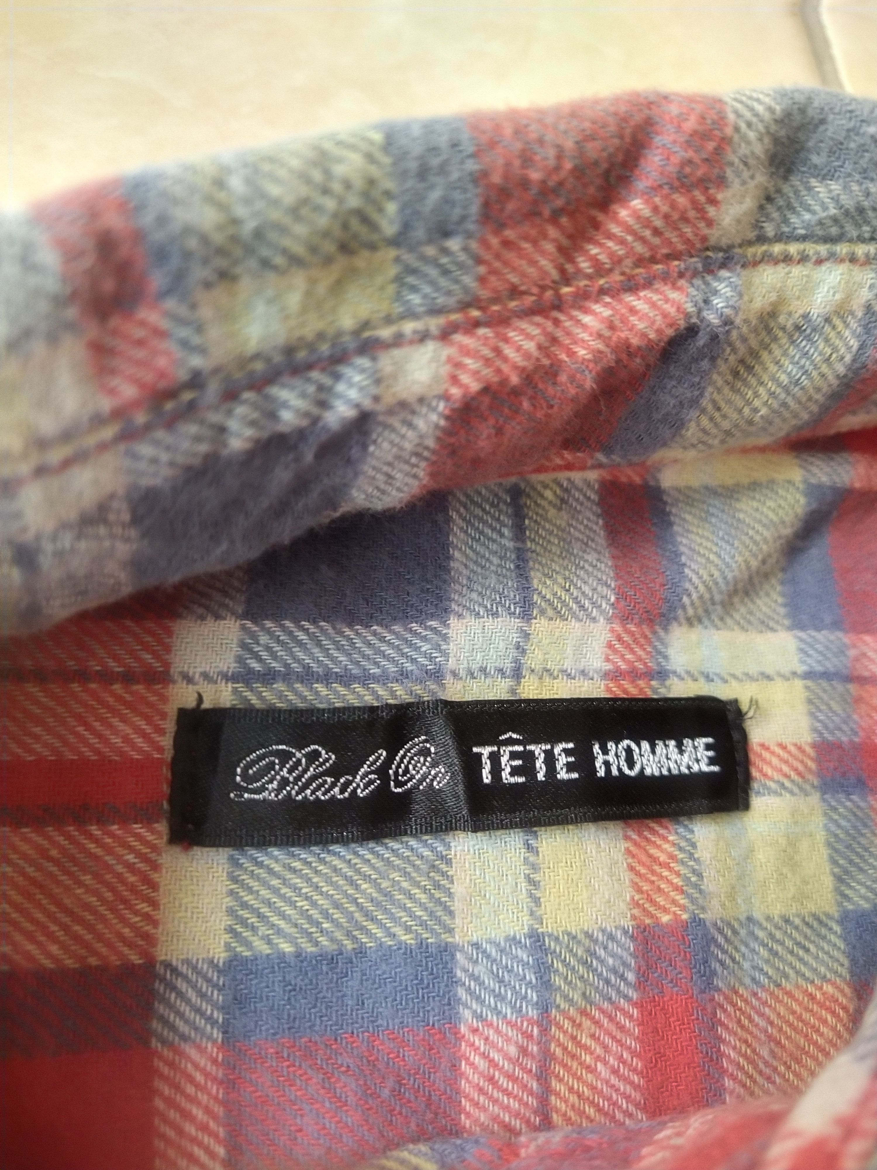 Tete Homme Tete Homme Plaid Flannel Shirt Red Blue Check Size US M / EU 48-50 / 2 - 5 Thumbnail